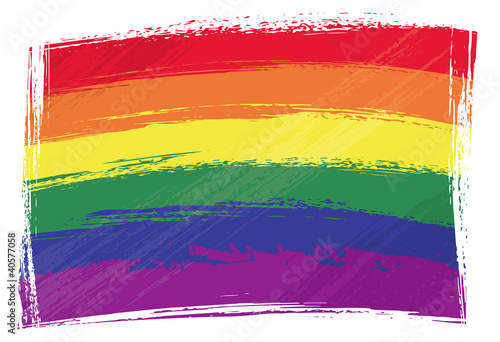 Vector: Gay pride flag created in grunge style Gay pride flag created in grunge style