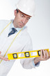 engineer using a level