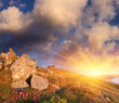 Spring landscape with the cloudy sky and Flower Spring landscape with the cloudy sky and Flower
