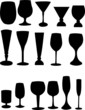 Collection of glass silhouettes - vector Collection of glass silhouettes - vector