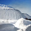 Snow-covered mountains in winte