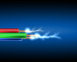Electric cord with electricity sparkls