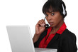 black receptionist with headset