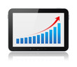 Digital Tablet Showing Success Graph Isolated