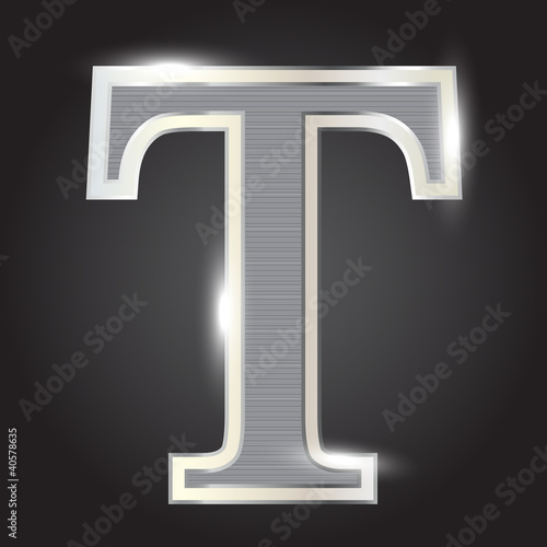 Vector: Silver metallic fonts vector illustration Silver metallic fonts vector illustration