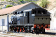 steam locomotive at railway station in Tua, Douro Valley, Portug