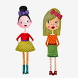 Girls.Handmade illustration