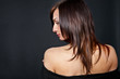 Young sexy woman in black dress. Young sexy woman in black dress.