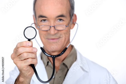 Photo: Male doctor with stethoscope Male doctor with stethoscope