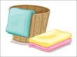 bucket and towels