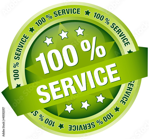 Vektor: Button Banner "100 % Service" grün Button Banner "100 % Service" grün
