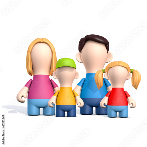 Illustration: Familie - Mutter, Vater, Tochter und Sohn Familie - Mutter, Vater, Tochter und Sohn