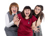 Three surprized girls