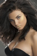 golden glamour girl with black bra