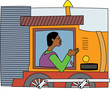 Black male train driver