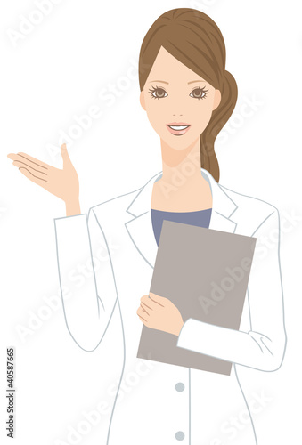 Vector: 白衣を着た女性 白衣を着た女性