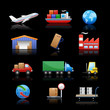 Industry & logistics Icons // Black Background Industry & logistics Icons // Black Background