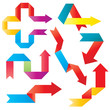 Vector color origami arrows