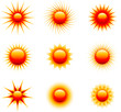 Vector sun icons Vector sun icons