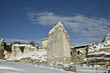 Works on the ruins in the snow