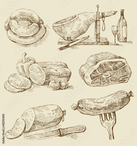 Vector: Meat collages Meat collages