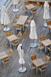 Teak tables and chairs on timber decking