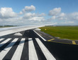 wing view on runway