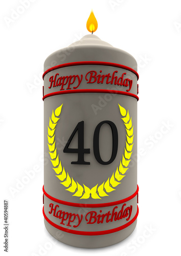 Illustration: Geburtstagskerze 40 Jahre Geburtstagskerze 40 Jahre