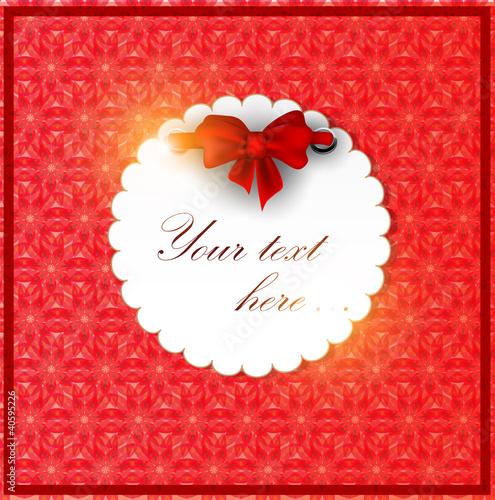 Vector: White invitation on red background White invitation on red background