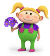 girl with bouquet of flowers
