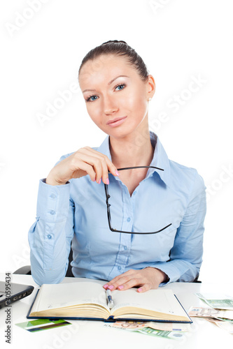 Foto: Business woman with glasses in hand Business woman with glasses in hand