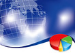 Business backround with 3d chart