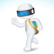 3d Boy with School Bag in vector