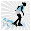 Vector drawing a girl on roller-skates Vector drawing a girl on roller-skates