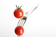 Tomate auf Gabel unscharf