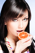 girl and orange