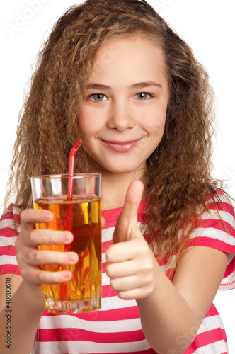 Photo: Girl with apple juice Girl with apple juice