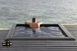 Relaxing at pool with ocean view