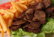 grilled meat and french fries