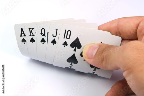 Photo: game of cards with poker of Royal Flush game of cards with poker of Royal Flush
