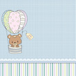 delicate baby boy shower card with teddy bear