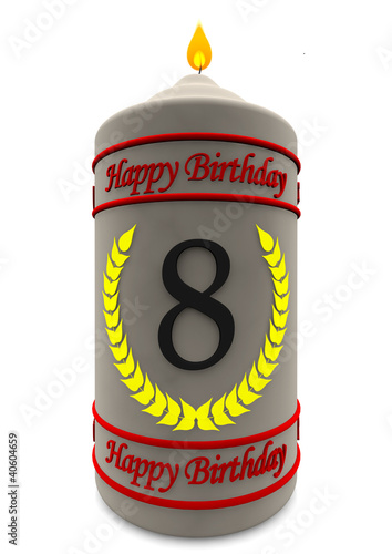 Illustration: Geburtstagskerze 8 Jahre Geburtstagskerze 8 Jahre
