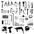Construction tools set - black