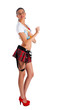 Beautiful girl in mini-skirt Beautiful girl in mini-skirt