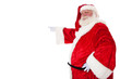 Weihnachtsmann zeigt mit dem Finger Weihnachtsmann zeigt mit dem Finger