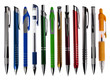 Pens collection isolated on white