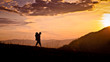 hiker on sunset
