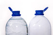 Couple of blue bottles of water Couple of blue bottles of water