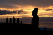 Sunset in Tahai, Easter island (Chile)