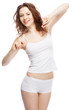 Beautiful woman in white clothing